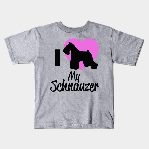 I Heart My Schnauzer Novelty Graphic print for Dog Lovers Kids T-Shirt by nikkidawn74